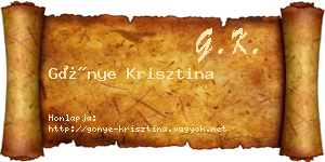 Gönye Krisztina névjegykártya